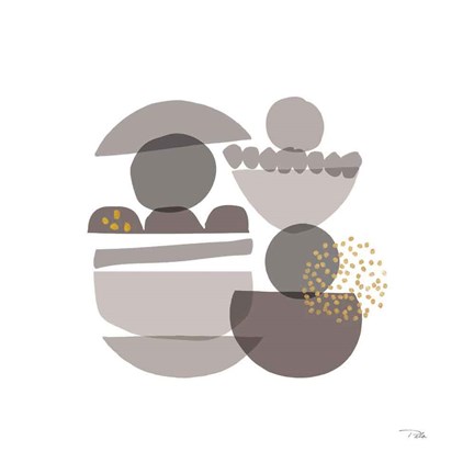 Framed Crowded Forms grey III Print