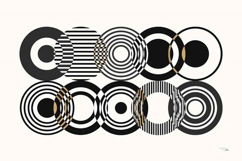 Framed Deco Retro black I Print