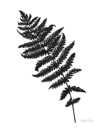 Framed Neutral Fern black I Print