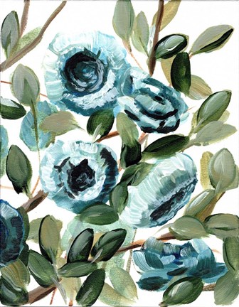 Framed Farmhouse Blue Bush IV Print