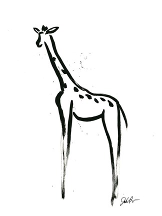 Framed Inked Safari IV-Giraffe 2 Print