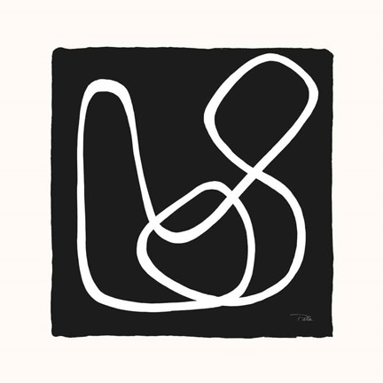 Framed Lines &amp; Curves on black II Print