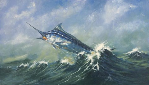 Framed Blue Marlin Print