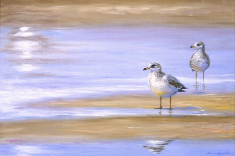 Framed Walking the Beach Print