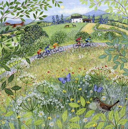 Framed Cyclists Print