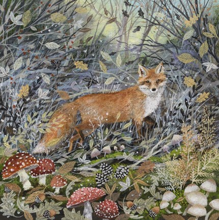 Framed Fox and Toadstools Print