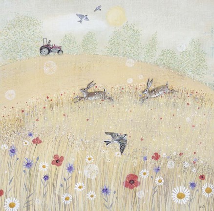 Framed Running Hares Print