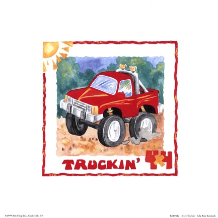 Framed 4 X 4 Truckin Print
