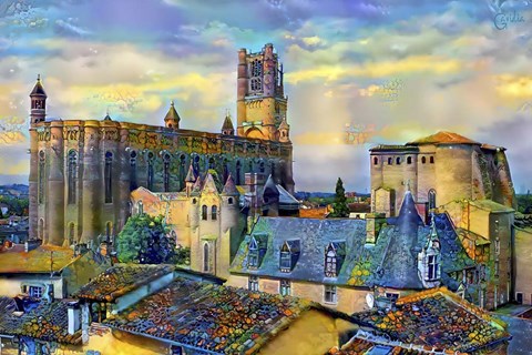 Framed Albi France Cathedral Basilica of Saint Cecilia Print