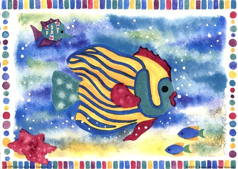 Framed Kissing Fish I Print