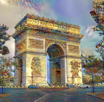 Framed Paris France Arc de Triomphe Print
