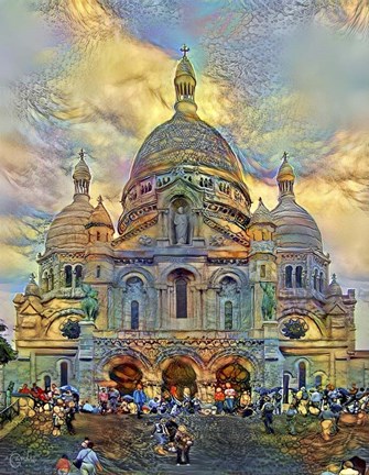 Framed Paris France Basilica of the Sacred Heart Sacre Coeur Ver2 Print