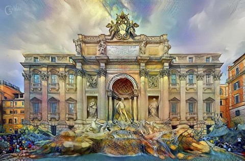 Framed Rome Italy Trevi Fountain Print