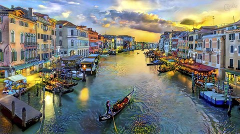 Framed Venice Italy Grand Canal Print