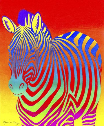 Framed Psychedelic Zebra Print
