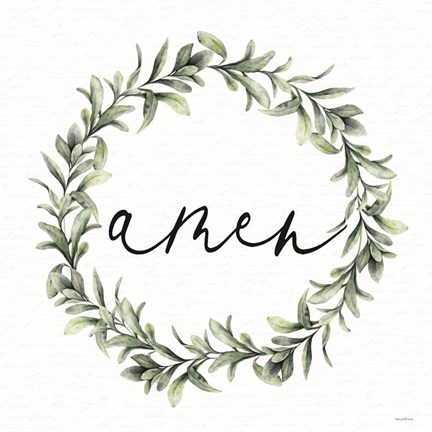 Framed Amen Wreath Print