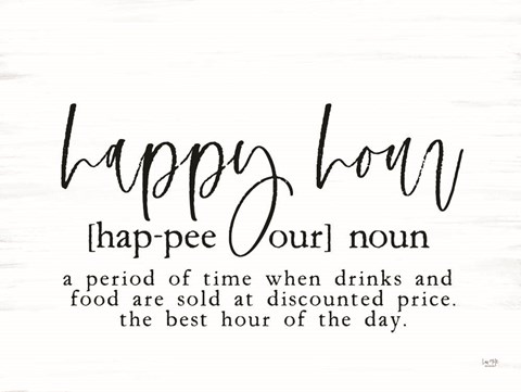 Framed Happy Hour Definition Print