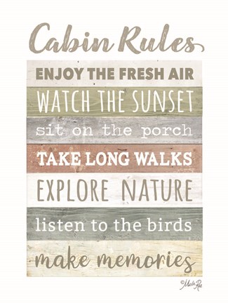 Framed Cabin Rules Print