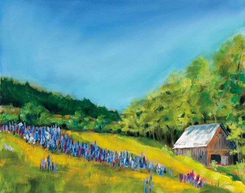 Framed Field of Lupine Print