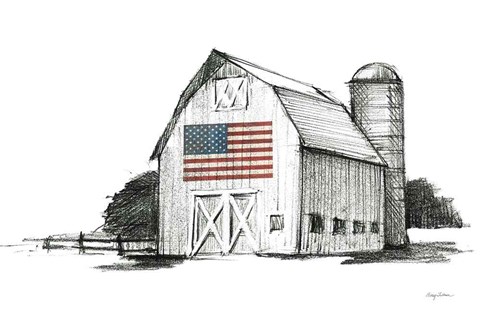Framed Patriotic Barn Print