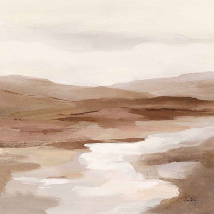 Framed Cinnamon Riverbank I Light Print