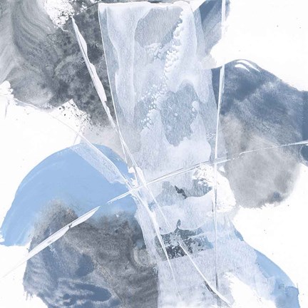 Framed White Line Blues I Print