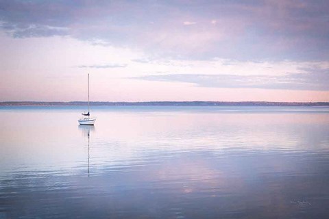 Framed Sailboat in Bellingham Bay I Vignette Print