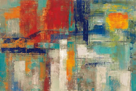 Framed Harbor Sunset Bright Print