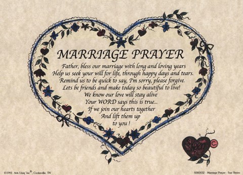 Framed Marriage Prayer Print