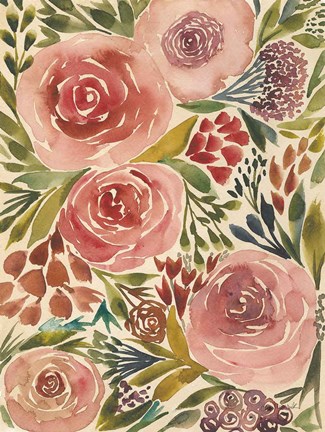 Framed Antique Garden II Print