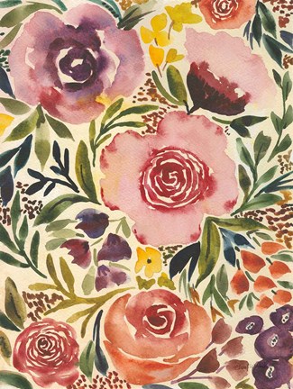 Framed Antique Garden I Print