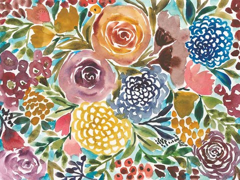 Framed Spray of Flowers Print