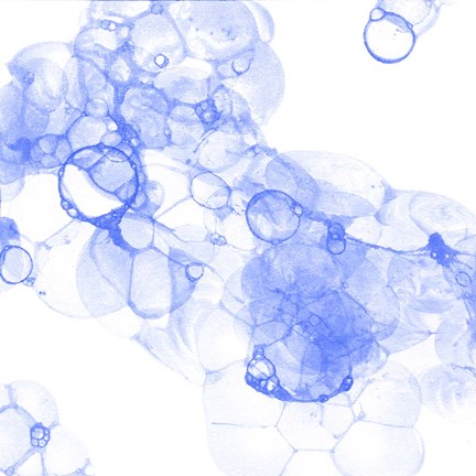 Framed Bubble Square Blue IV Print