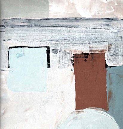 Framed Blocks and Circles Abstract I Print