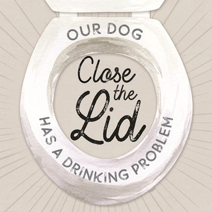 Framed Bath Art II-Close the Lid Print