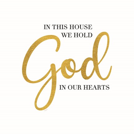 Framed Religious Art II-God in Hearts Print