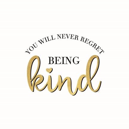 Framed Sentiment Art I-Being Kind Print
