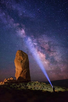 Framed Milky Way behind Chimney Rock Print