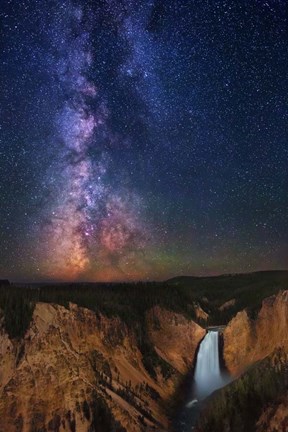 Framed Milky Way Yellowstone Falls Print