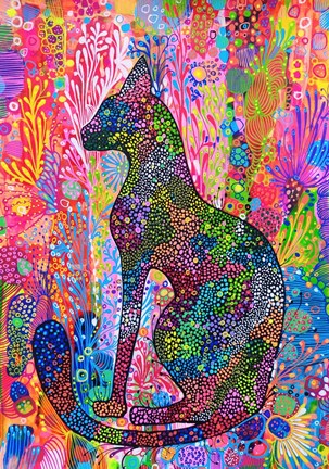 Framed Cat Sillouette Print