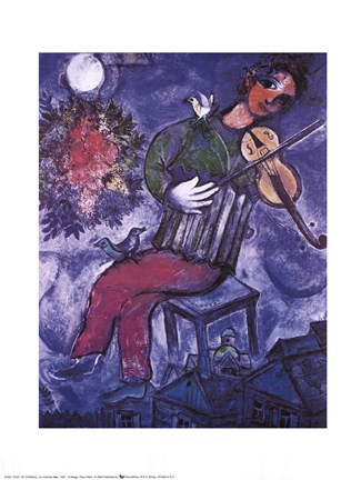 Framed Blue Violinist Print