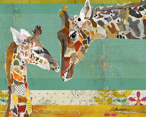 Framed Giraffe and Calf Print