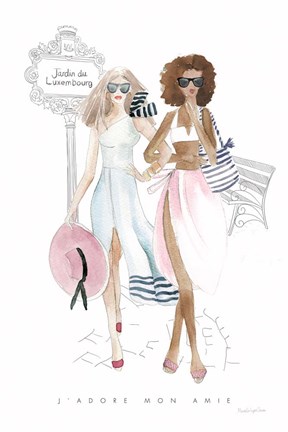 Framed Paris Girlfriends IV Pastel Print