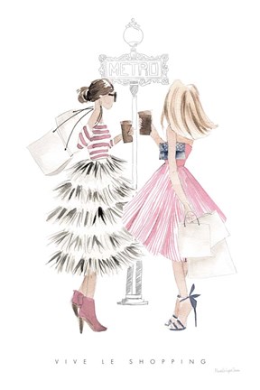 Framed Paris Girlfriends II Pastel Print