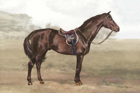 Framed Black Horse Light Print