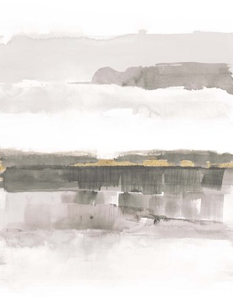 Framed Influence of Line and Color Neutral Gold Print