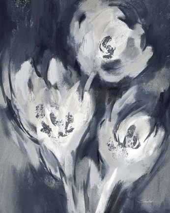 Framed White Fairy Tale Floral I Print