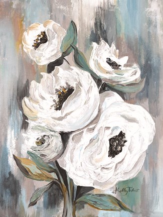 Framed White Purity Bouquet Print