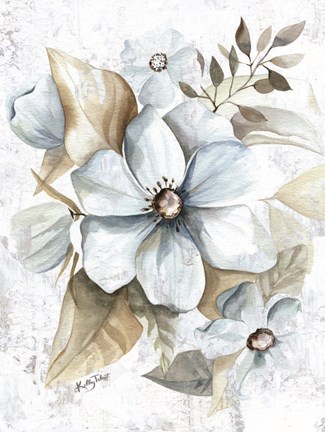 Framed Farmhouse Cottage Flowers Print