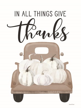 Framed Give Thanks Pumpkin Truck Print